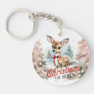 Oh Deer Christmas is here Keychain