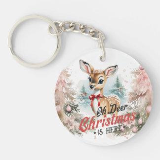 Oh Deer Christmas is here Keychain