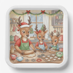 Oh Deer, Christmas Is Here! Paper Plates