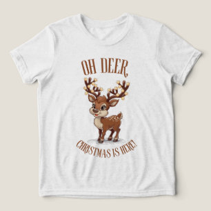 Oh Deer, Christmas is Here! Tri-Blend Shirt