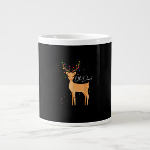 Oh Deer Christmas Light Pajama Cute Reindeer Holid Large Coffee Mug