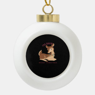 Oh Deer Christmas Modern Design Ceramic Ball Christmas Ornament