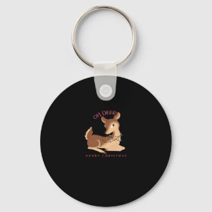 Oh Deer Christmas Modern Design Key Ring