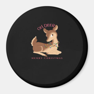 Oh Deer Christmas Modern Design Magnet