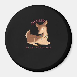 Oh Deer Christmas Modern Design Magnet