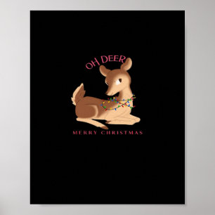 Oh Deer Christmas Modern Design  Poster