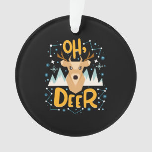 Oh Deer Christmas Pun Ornament