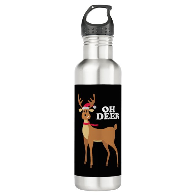Oh Deer - christmas reindeer 710 Ml Water Bottle (Front)
