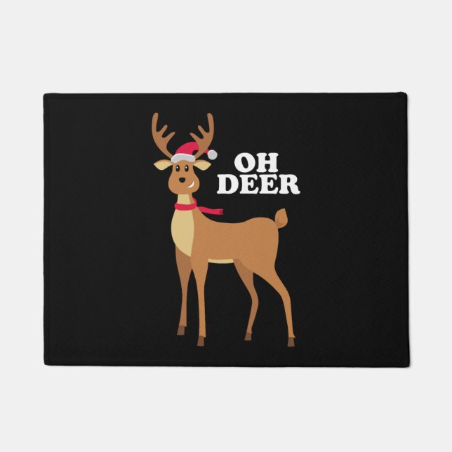 Oh Deer - christmas reindeer Doormat (Front)