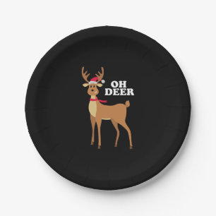 Oh Deer - christmas reindeer Paper Plate