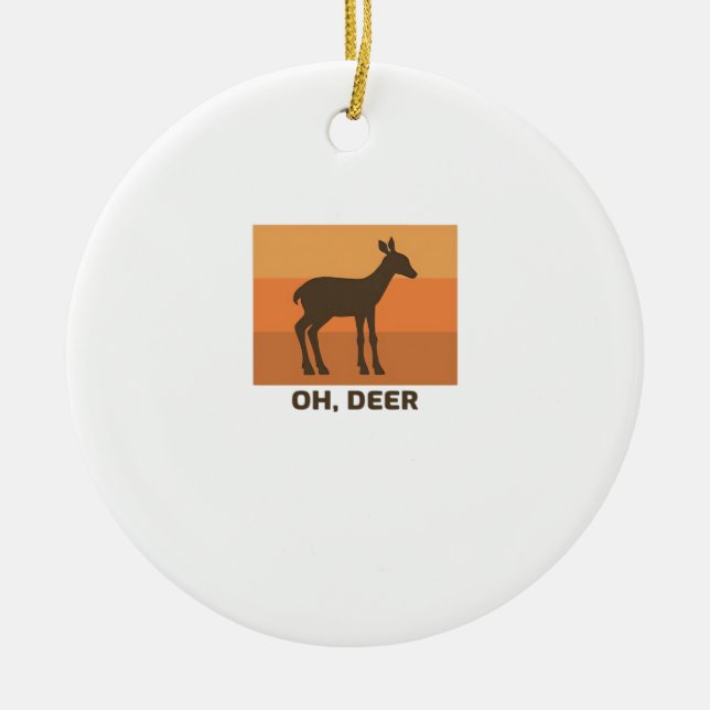 Oh Deer Classic Simple Design Ceramic Tree Decoration (Front)