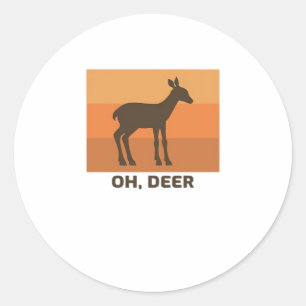 Oh Deer Classic Simple Design  Classic Round Sticker