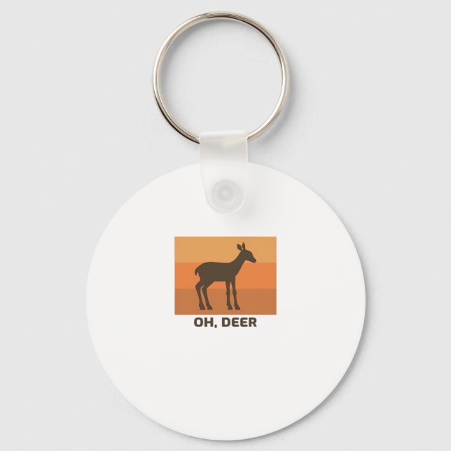 Oh Deer Classic Simple Design Key Ring (Front)