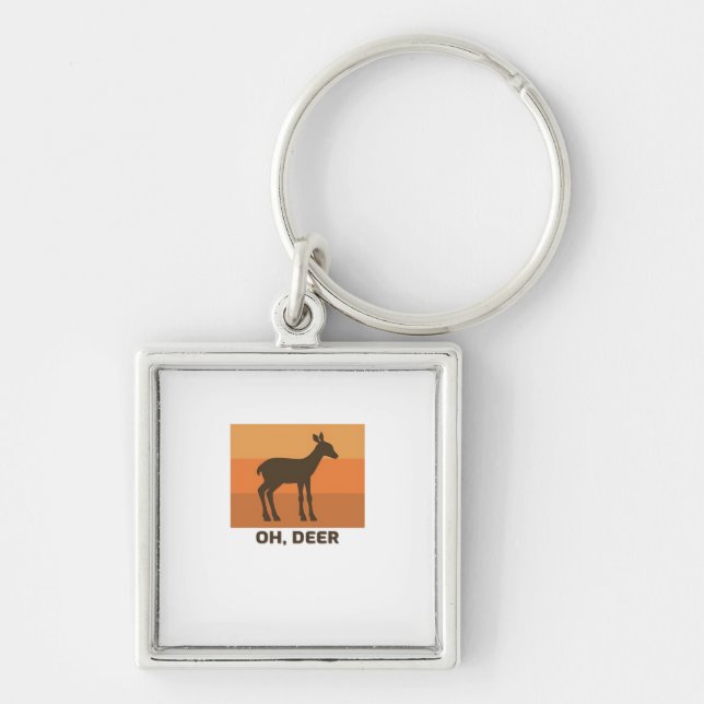 Oh Deer Classic Simple Design  Key Ring (Front)