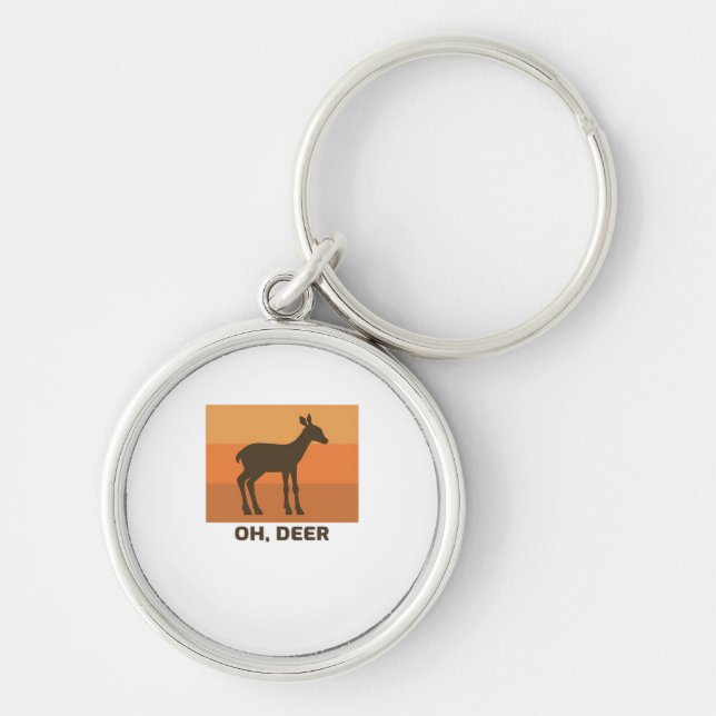 Oh Deer Classic Simple Design  Key Ring (Front)