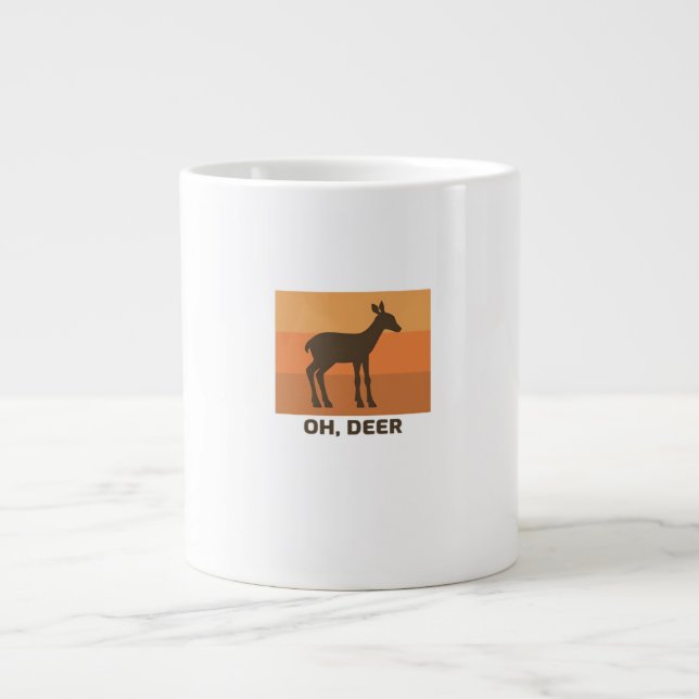 Oh Deer Classic Simple Design  Large Coffee Mug (Front)
