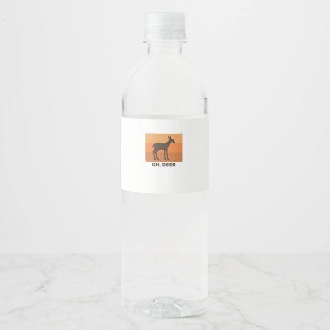 Oh Deer Classic Simple Design  Water Bottle Label (Front)