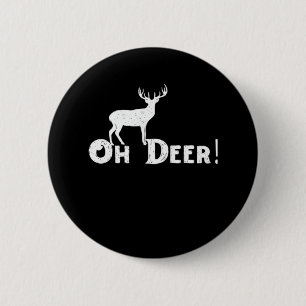 Oh Deer Clean Graphic Style 6 Cm Round Badge