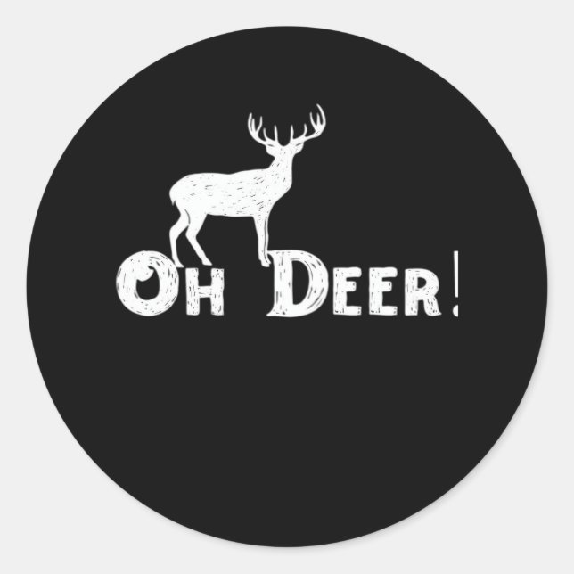 Oh Deer Clean Graphic Style  Classic Round Sticker (Front)