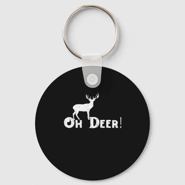 Oh Deer Clean Graphic Style Key Ring (Front)
