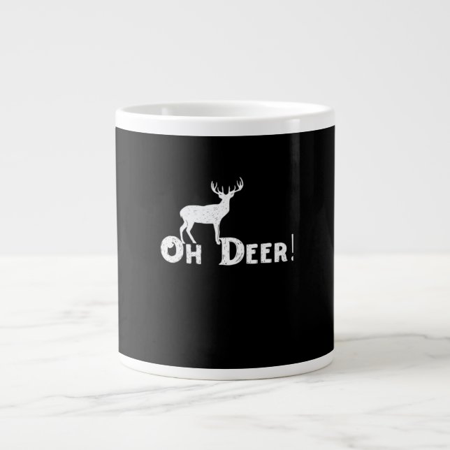 Oh Deer Clean Graphic Style  Large Coffee Mug (Front)