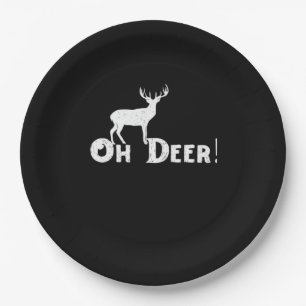 Oh Deer Clean Graphic Style  Paper Plate