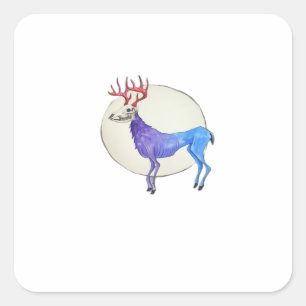 Oh Deer Clean Graphic Style Square Sticker