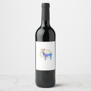 Oh Deer Clean Graphic Style Wine Label