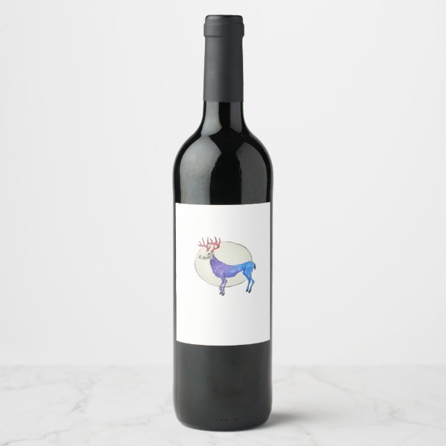 Oh Deer Clean Graphic Style  Wine Label (Front)