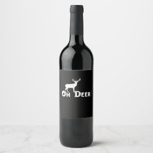 Oh Deer Clean Graphic Style Wine Label