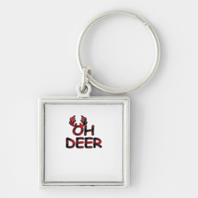 Oh Deer Clean Layout  Key Ring (Front)
