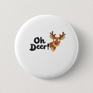 Oh Deer Clean Minimal Seeing 6 Cm Round Badge