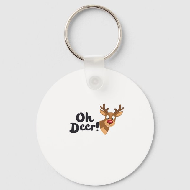 Oh Deer Clean Minimal Seeing Key Ring (Front)