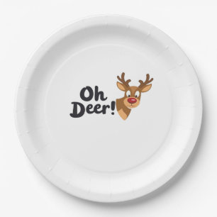 Oh Deer Clean Minimal Seeing Paper Plate