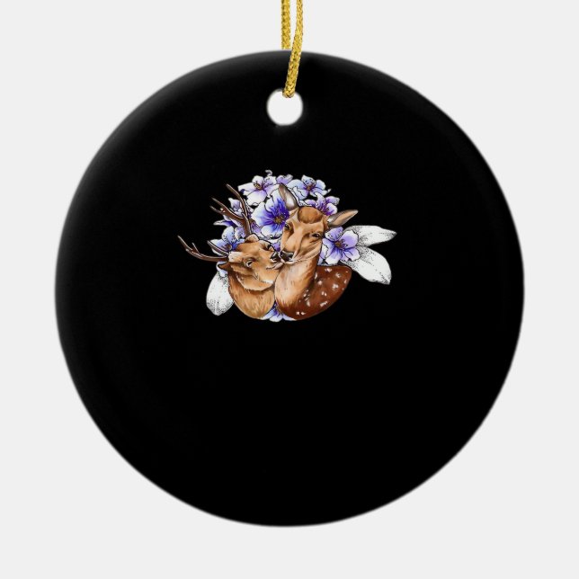 Oh Deer Clean Minimal Style Ceramic Tree Decoration (Front)