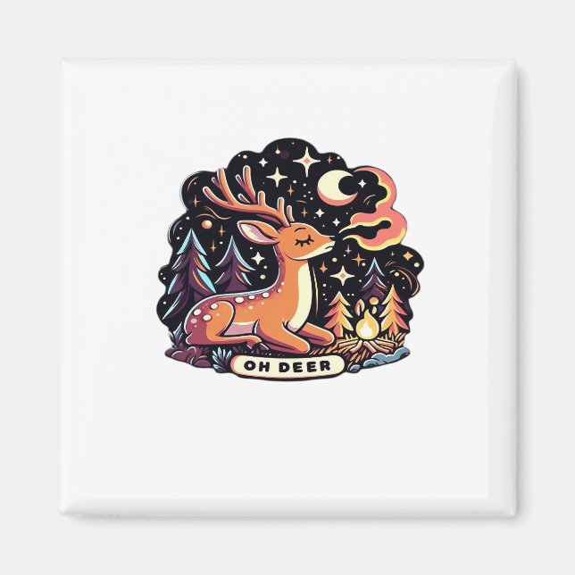 Oh Deer Contemporary Graphic Vibe  Magnet (Front)