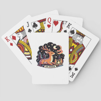 Oh Deer Contemporary Graphic Vibe  Playing Cards