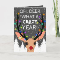 Oh Deer Crazy Year Reindeer Lights Christmas