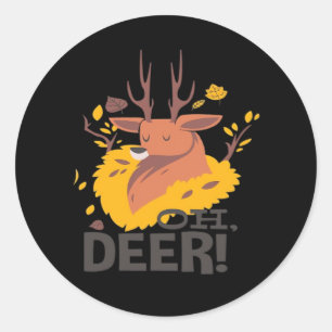 Oh Deer Creative Design Classic Round Sticker