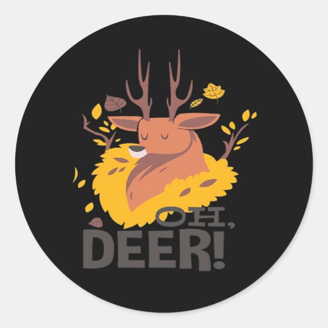 Oh Deer Creative Design  Classic Round Sticker (Front)