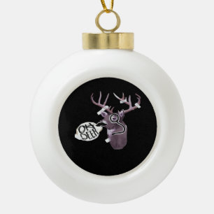 Oh Deer Creative Signature Design Ceramic Ball Christmas Ornament