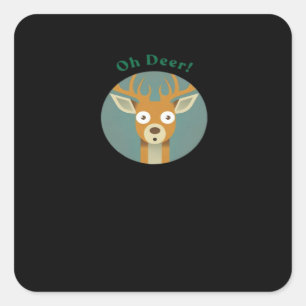 Oh Deer Creative Style Square Sticker