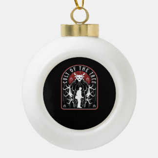 Oh Deer Cult Of The Tree Artistic Style Ceramic Ball Christmas Ornament