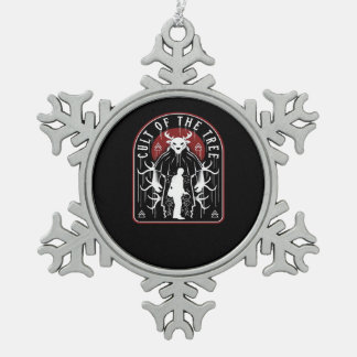 Oh Deer Cult Of The Tree Artistic Style Snowflake Pewter Christmas Ornament