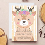 Oh Deer Cute Deer Kids Birthday  Invitation<br><div class="desc">Celebrate your sweetie's special day with this Oh Deer Cute Deer Kids Birthday design.  You can customise this further by clicking on the "PERSONALIZE" button.  Matching Items in our shop for a complete party theme. For further questions please contact us at ThePaperieGarden@gmail.com</div>