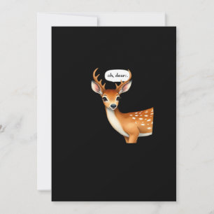 Oh Deer Cute Punny Deer Saying Whimsical Quote Holiday Card