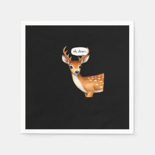 Oh Deer Cute Punny Deer Saying Whimsical Quote Napkin