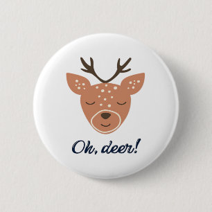 Oh Deer Deer Love Save The Deer Creative Design  6 Cm Round Badge