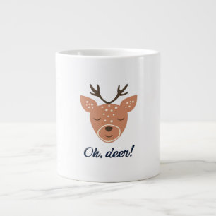 Oh Deer Deer Love Save The Deer Creative Design  Large Coffee Mug