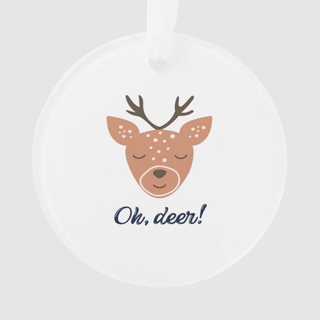 Oh Deer Deer Love Save The Deer Creative Design Ornament (Front)